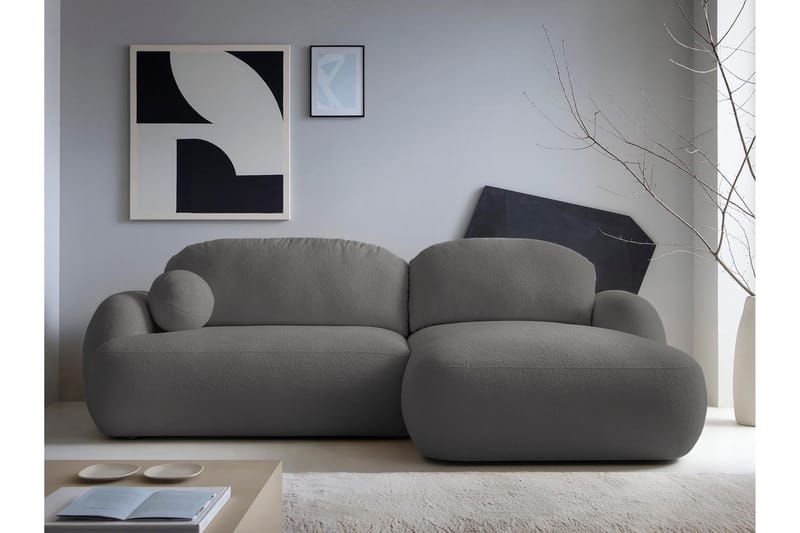 Efrem Bäddsoffa med Divan 3-sits i Bouclé - Mörkgrå - Möbler - Vardagsrum - Bäddsoffor