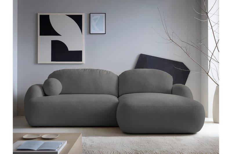 Efrem Bäddsoffa med Divan 3-sits i Bouclé - Mörkgrå - Möbler - Vardagsrum - Bäddsoffor