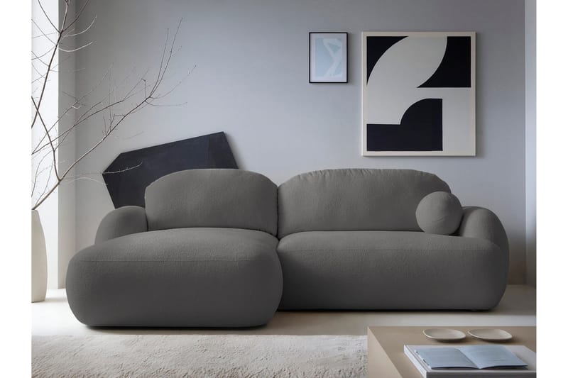 Efrem Bäddsoffa med Divan 3-sits i Bouclé - Mörkgrå - Möbler - Vardagsrum - Bäddsoffor