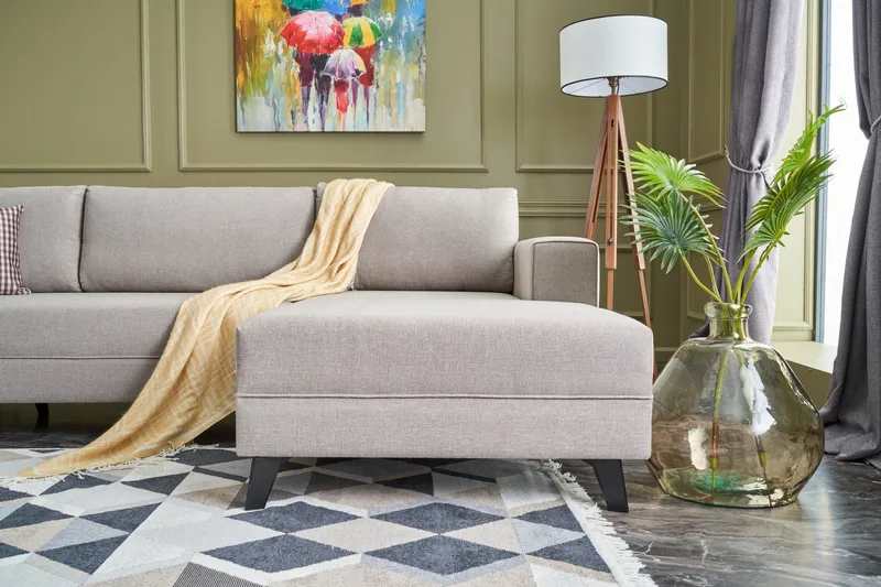 Efsunlu U-bäddsoffa - Krämvit/Svart - Möbler - Vardagsrum - Bäddsoffor - U bäddsoffa