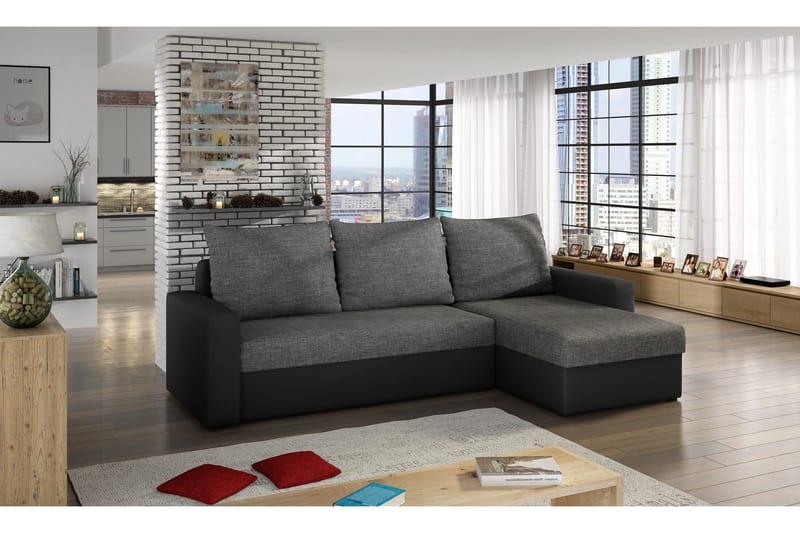 Eguino Bäddsoffa, Grå/Svart