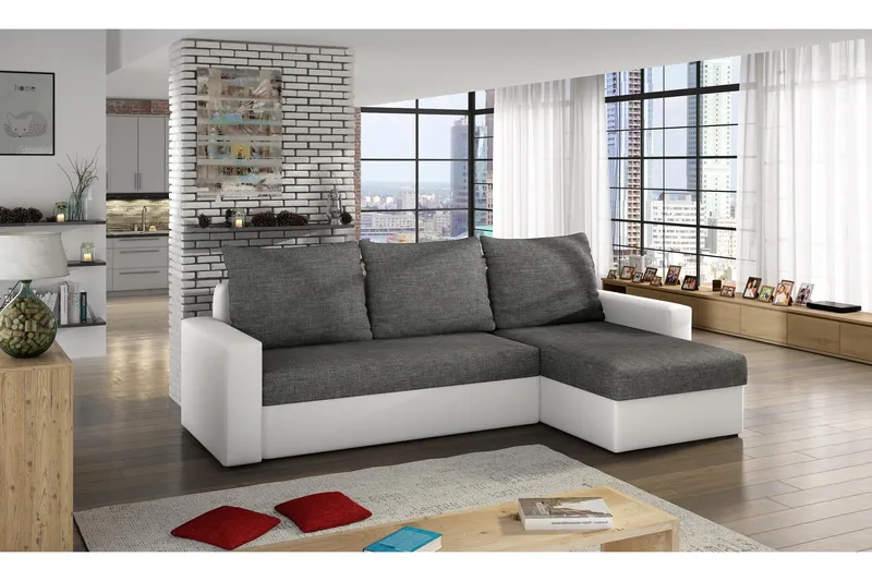 Eguino Bäddsoffa - Grå/Vit - Möbler - Vardagsrum - Bäddsoffor