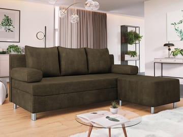 Eifion 3-sits Bäddsoffa med divan Högervänd - brun - Möbler - Vardagsrum - Bäddsoffor