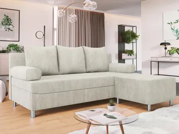 Eifion 3-sits Bäddsoffa med divan Högervänd - ljusbeige - Möbler - Vardagsrum - Bäddsoffor