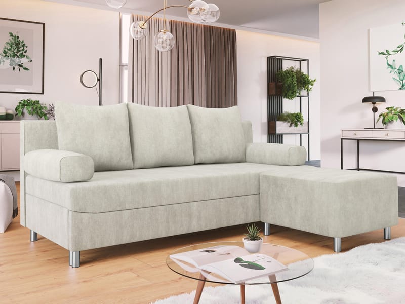 Eifion 3-sits Bäddsoffa med divan Högervänd - ljusbeige - Möbler - Vardagsrum - Bäddsoffor