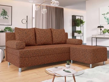 Eifion 3-sits Bäddsoffa med divan Högervänd - rostorange - Möbler - Vardagsrum - Bäddsoffor