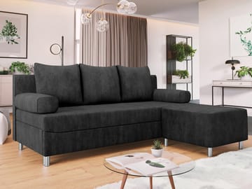 Eifion 3-sits Bäddsoffa med divan Högervänd - svart - Möbler - Vardagsrum - Bäddsoffor