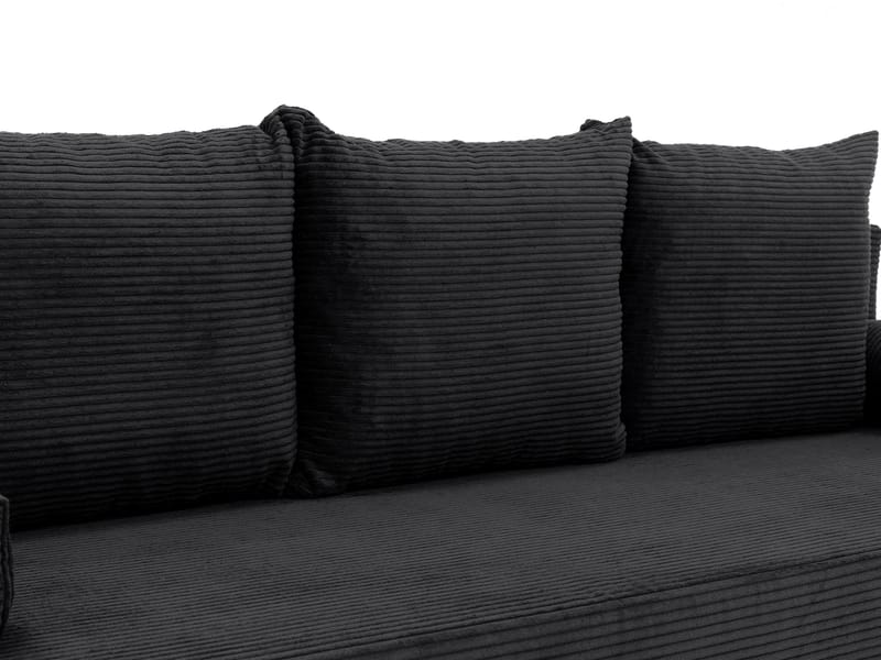 Eifion 3-sits Bäddsoffa med divan Högervänd - svart - Möbler - Vardagsrum - Bäddsoffor