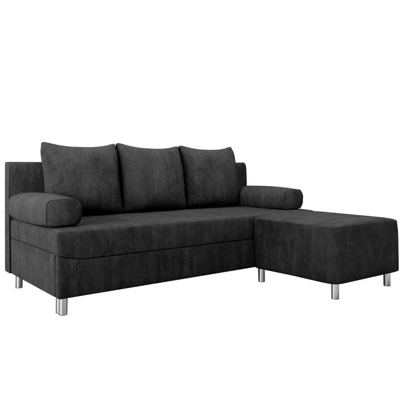 Eifion 3-sits Bäddsoffa med divan Högervänd, svart