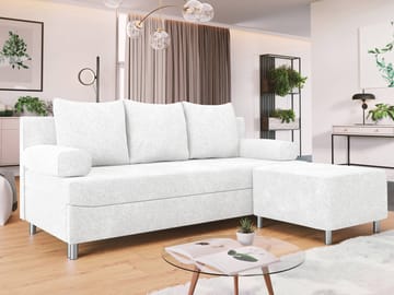 Eifion 3-sits Bäddsoffa med divan Högervänd - vit - Möbler - Vardagsrum - Bäddsoffor