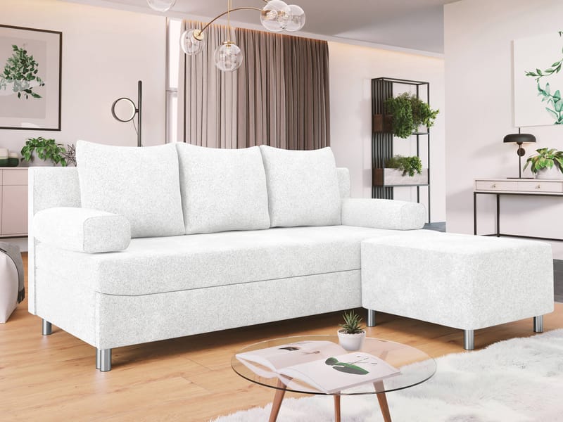 Eifion 3-sits Bäddsoffa med divan Högervänd - vit - Möbler - Vardagsrum - Bäddsoffor