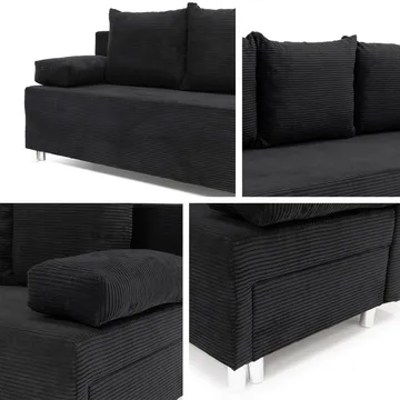 Eifion 3-sits Bäddsoffa - svart - Möbler - Vardagsrum - Bäddsoffor