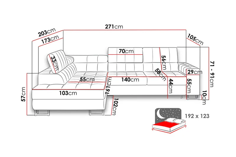 Elkind Hörnsoffa - Ljusgrön - Möbler - Vardagsrum - Bäddsoffor