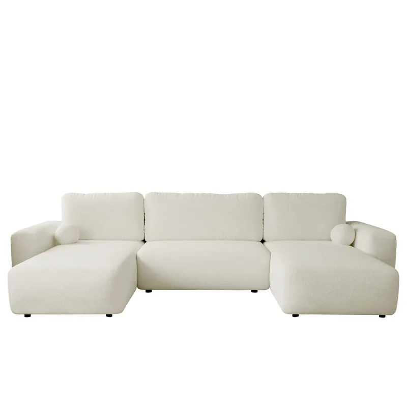 Elvior 5-sits U-formad bäddsoffa med dubbeldivan - vit - Möbler - Vardagsrum - Bäddsoffor - Hörnbäddsoffa