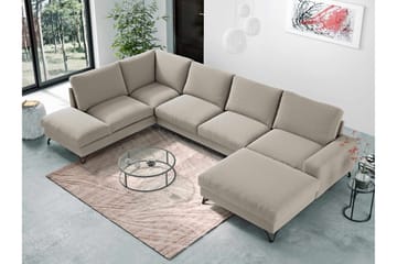 Emet Bäddsoffa med Divan och Schäslong 5-sits - Vit - Möbler - Vardagsrum - Bäddsoffor - U bäddsoffa