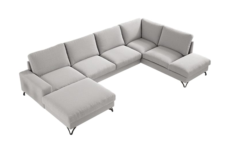 Emet Bäddsoffa med Divan och Schäslong 5-sits, Vit