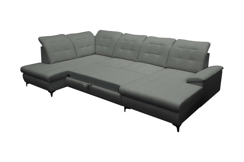 Enzo Bäddsoffa med Divan och Schäslong 4-sits - Beige - Möbler - Vardagsrum - Bäddsoffor - U bäddsoffa