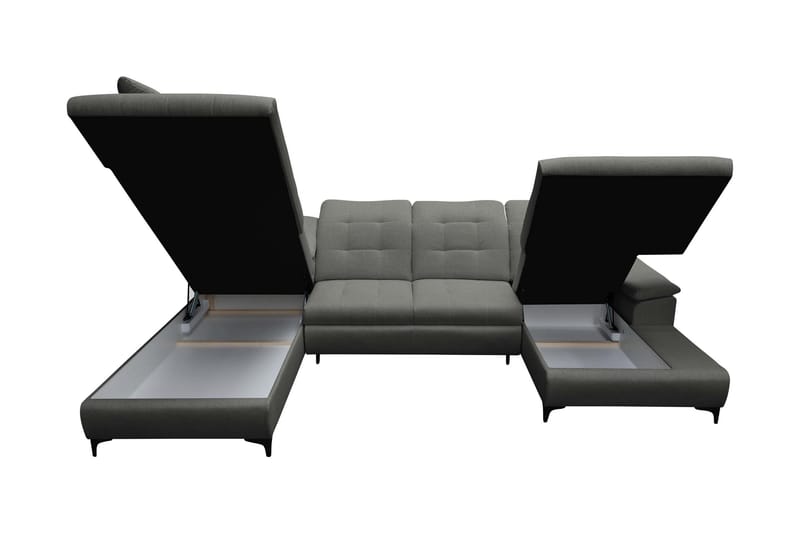 Enzo Bäddsoffa med Divan och Schäslong 4-sits - Beige - Möbler - Vardagsrum - Bäddsoffor - U bäddsoffa