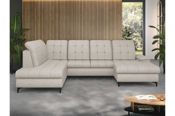 Enzo Bäddsoffa med Divan och Schäslong 4-sits - Beige - Möbler - Vardagsrum - Bäddsoffor - U bäddsoffa