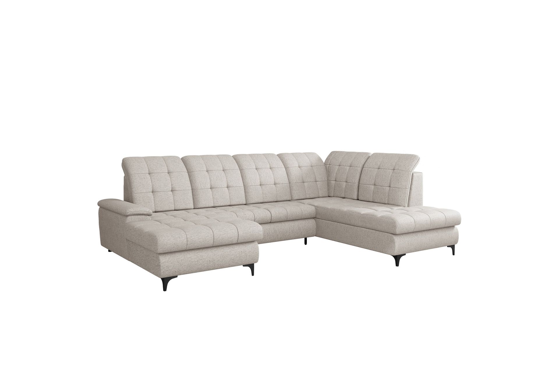Enzo Bäddsoffa med Divan och Schäslong 4-sits - Beige - Möbler - Vardagsrum - Bäddsoffor - U bäddsoffa