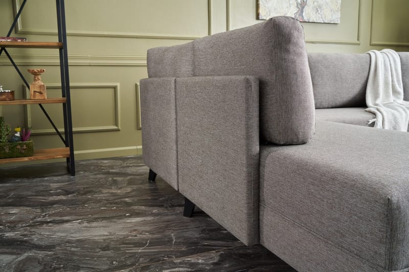 Eriska U-bäddsoffa - Brun/Svart - Möbler - Vardagsrum - Bäddsoffor - U bäddsoffa