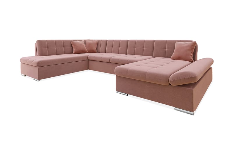 ERNYR 4-sits Bäddsoffa Universal - Rosa - U bäddsoffa - Bäddsoffor