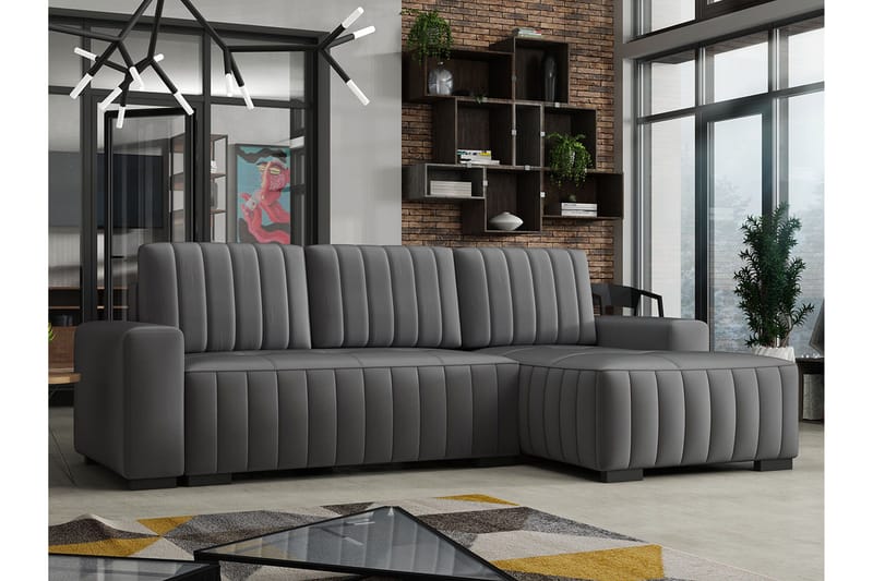 Esher 3-sits Bäddsoffa Höger - Grå - Möbler - Vardagsrum - Bäddsoffor