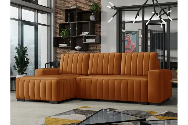 Esher 4-sits Bäddsoffa Vänster - Brun - Möbler - Vardagsrum - Bäddsoffor