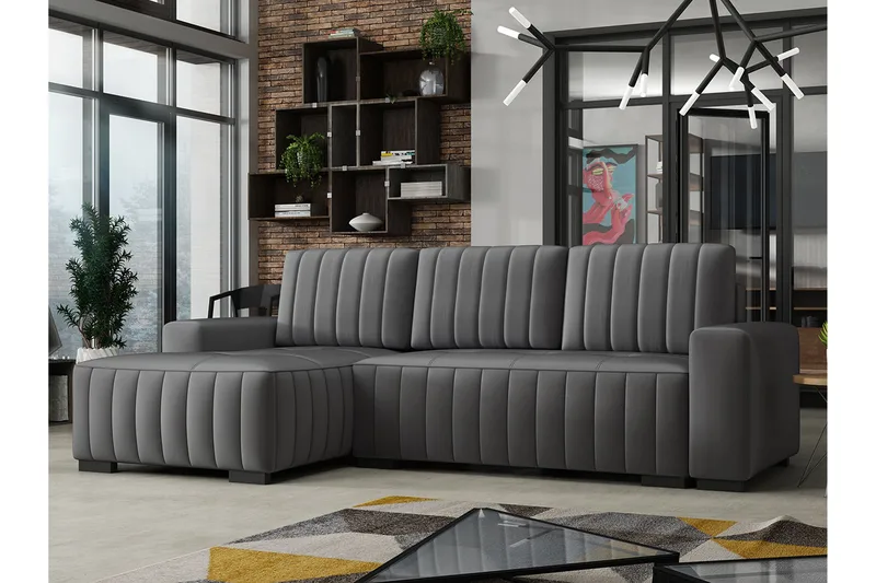 Esher 4-sits Bäddsoffa Vänster - Grå - Möbler - Vardagsrum - Bäddsoffor