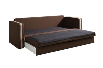 Euforia 3-sits Längsbäddad Bäddsoffa 140x188 cm med Förvaring i Tyg - Brun - Möbler - Vardagsrum - Bäddsoffor