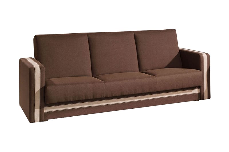 EUFORIA Bäddsoffa 222x88x89 cm - Brun - Bäddsoffor - 3-sits bäddsoffa