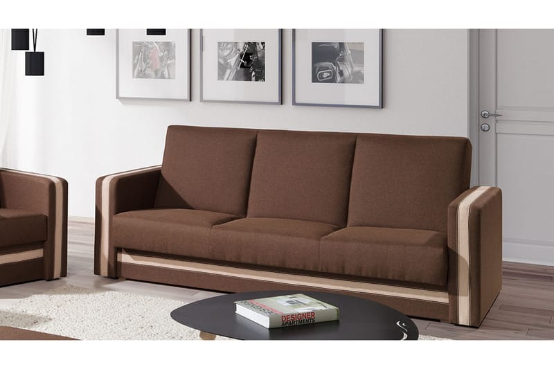 EUFORIA Bäddsoffa 222x88x89 cm - Brun - Möbler - Vardagsrum - Bäddsoffor