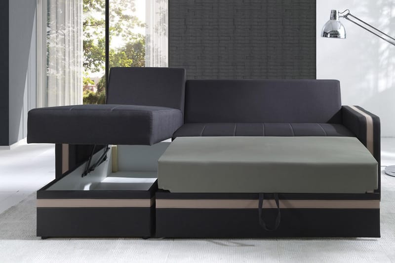 EUFORIA Divanbäddsoffa 234x156x82 cm - Rosa - Möbler - Vardagsrum - Bäddsoffor