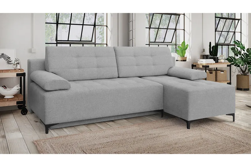 FABIO 4-sits Bäddsoffa Vänster - Grå - Möbler - Vardagsrum - Bäddsoffor