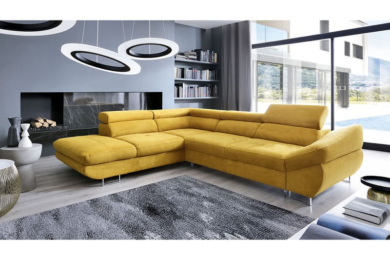 FABIO Divanbäddsoffa 280x235x88 cm - Gul - Möbler - Vardagsrum - Bäddsoffor