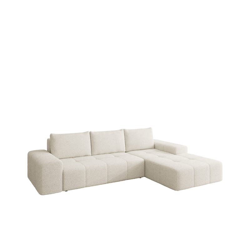 Falor 3-sits Bäddsoffa med divan Högervänd, Benvit