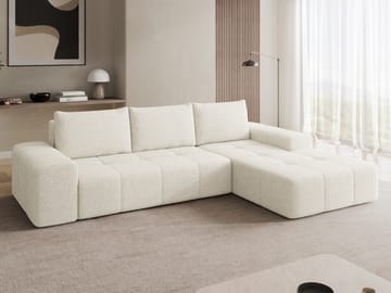 Falor 3-sits Bäddsoffa med divan Högervänd - Benvit - Möbler - Vardagsrum - Bäddsoffor - Hörnbäddsoffa