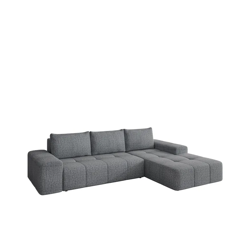 Falor 3-sits Bäddsoffa med divan Högervänd, grå