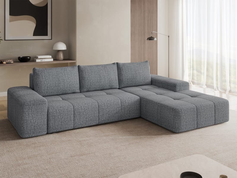 Falor 3-sits Bäddsoffa med divan Högervänd - grå - Möbler - Vardagsrum - Bäddsoffor - Hörnbäddsoffa