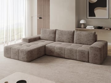 Falor 3-sits Bäddsoffa med divan Vänstervänd - brun - Möbler - Vardagsrum - Bäddsoffor - Hörnbäddsoffa