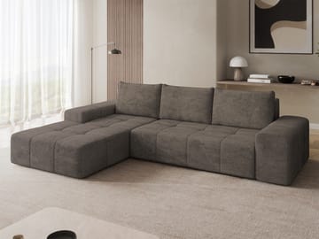Falor 3-sits Bäddsoffa med divan Vänstervänd - brun - Möbler - Vardagsrum - Bäddsoffor - Hörnbäddsoffa