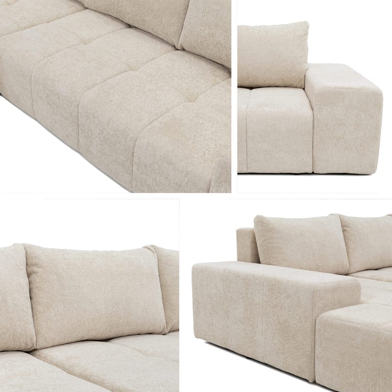 Falor 3-sits Bäddsoffa med divan Vänstervänd - brun - Möbler - Vardagsrum - Bäddsoffor - Hörnbäddsoffa