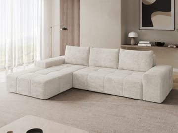 Falor 3-sits Bäddsoffa med divan Vänstervänd - Ljusgrå - Möbler - Vardagsrum - Bäddsoffor - Hörnbäddsoffa