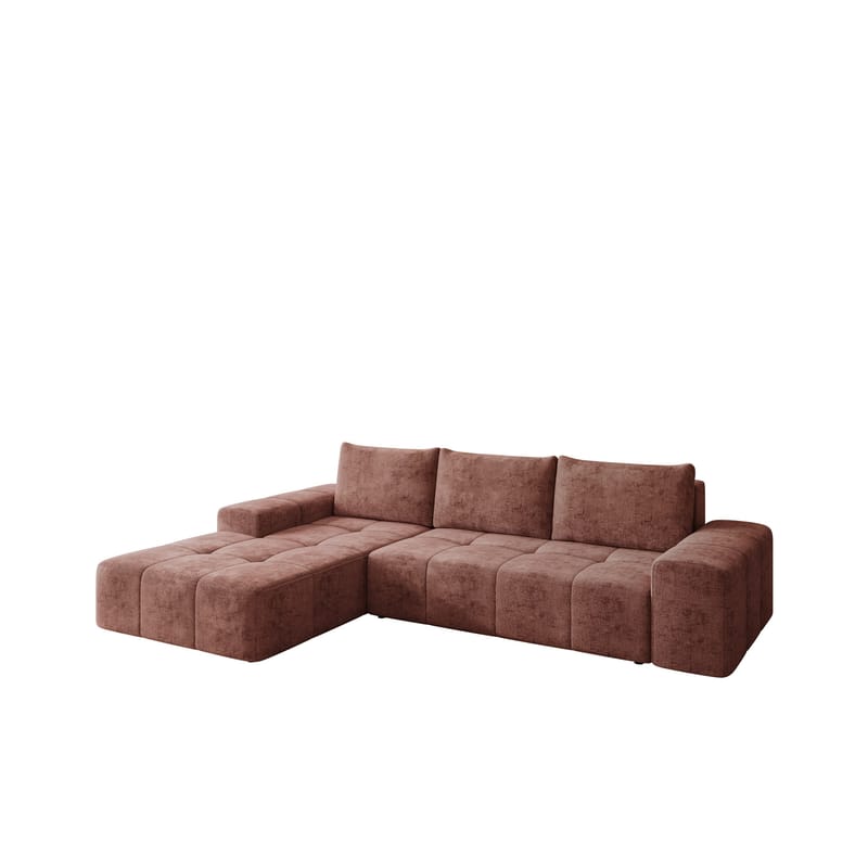 Falor 3-sits Bäddsoffa med divan Vänstervänd, rosa