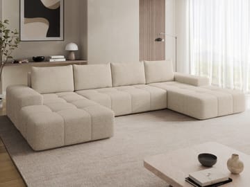 Falor 5-sits U-formad bäddsoffa - Beige - Möbler - Vardagsrum - Bäddsoffor - Hörnbäddsoffa