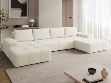 Falor 5-sits U-formad bäddsoffa - Benvit - Möbler - Vardagsrum - Bäddsoffor - Hörnbäddsoffa