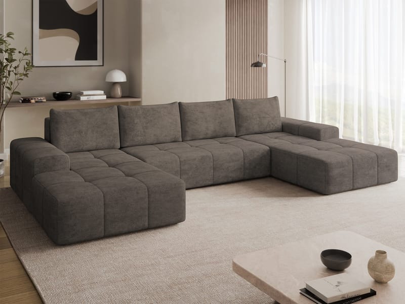 Falor 5-sits U-formad bäddsoffa - Brun - Möbler - Vardagsrum - Bäddsoffor - Hörnbäddsoffa
