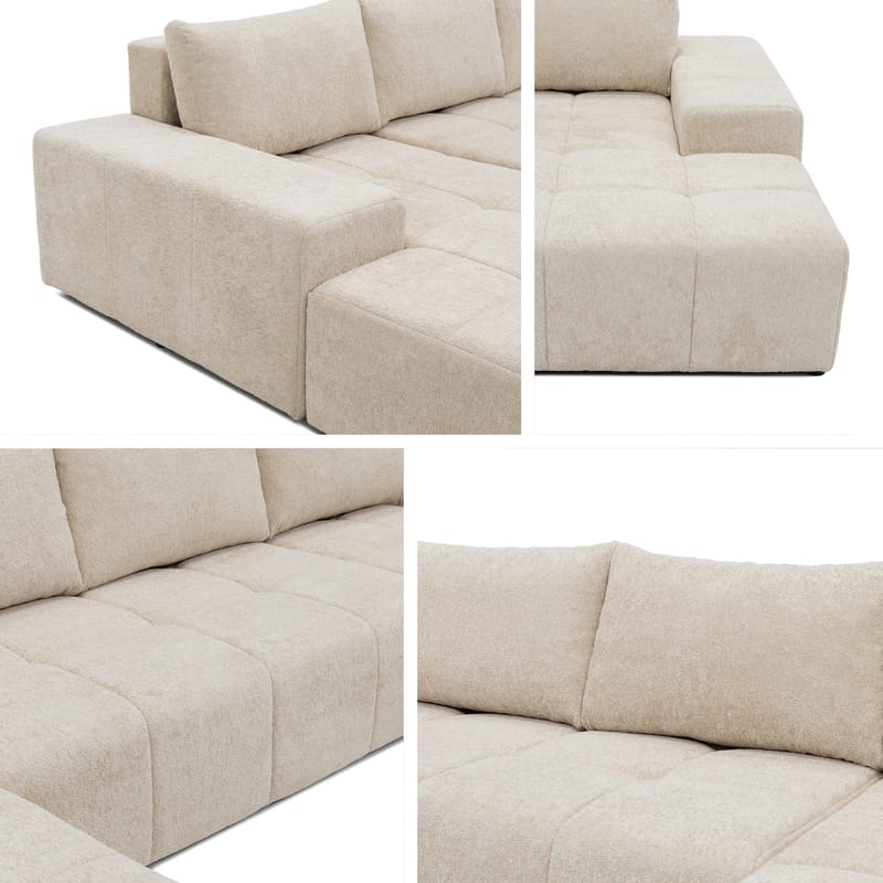 Falor 5-sits U-formad bäddsoffa - Brun - Möbler - Vardagsrum - Bäddsoffor - Hörnbäddsoffa