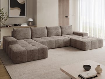 Falor 5-sits U-formad bäddsoffa - Brun - Möbler - Vardagsrum - Bäddsoffor - Hörnbäddsoffa