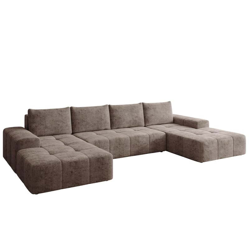Falor 5-sits U-formad bäddsoffa, Brun